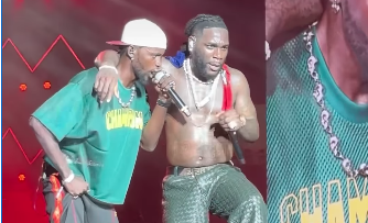 Burna Boy performs with Black Sherif, at Afro Nation Miami