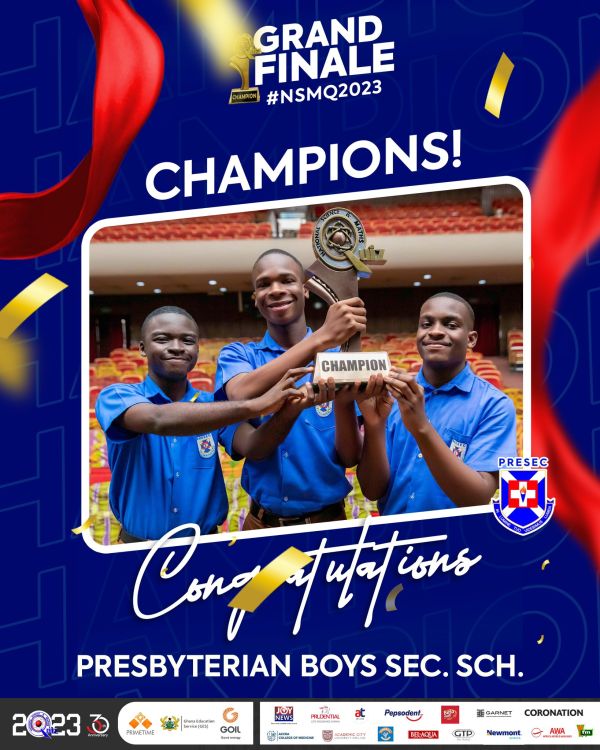 Odade3 The Gr8!!! Presec Legon Crowned Champions Of NSMQ 2023 | Education