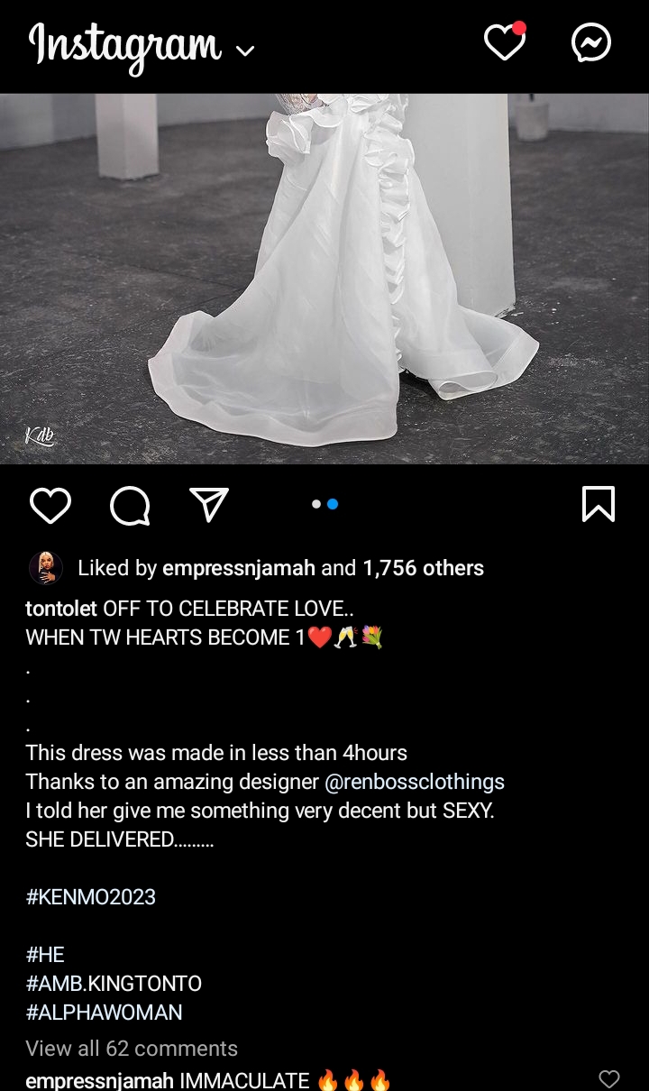 “When two hearts become one” Tonto Dikeh turns head with sexy outfit to ex’s wedding