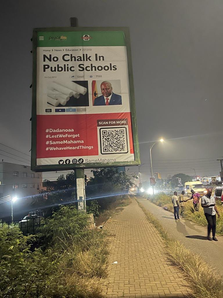 Billboards of Mahama’s receipts pop up around Accra