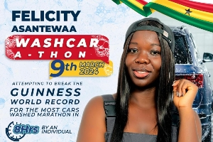 Felicity Asantewaa to attempt Guinness World Record in ‘washcar-a-thon’ on March 9 –