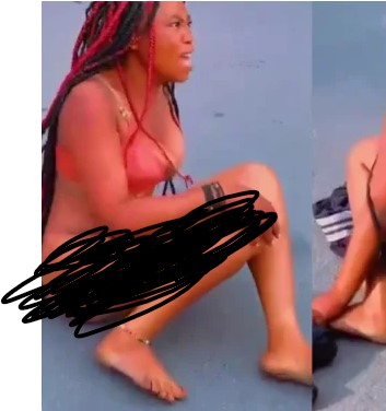 Lady Suffering From Heartbreak Walks In The Street Na’ked While Crying, Video Goes Viral (Watch Video)