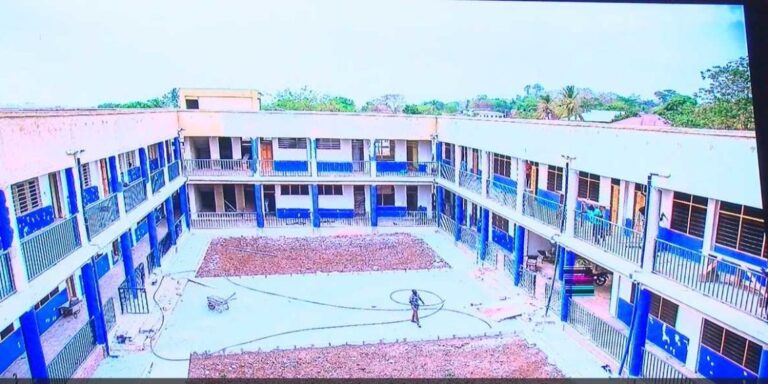 We’re only painting new public basic schools blue and white