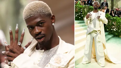 Reuters/Getty Lil Nas X at the 2024 Met Gala: "Sleeping Beauties: Reawakening Fashion" held at The Metropolitan Museum of Art on May 6, 2024 in New York City