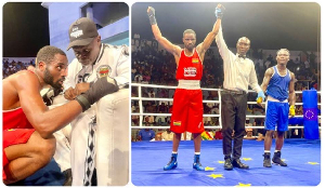 Watch how Azumah Nelson’s son defeated his opponent to relaunch his boxing career –