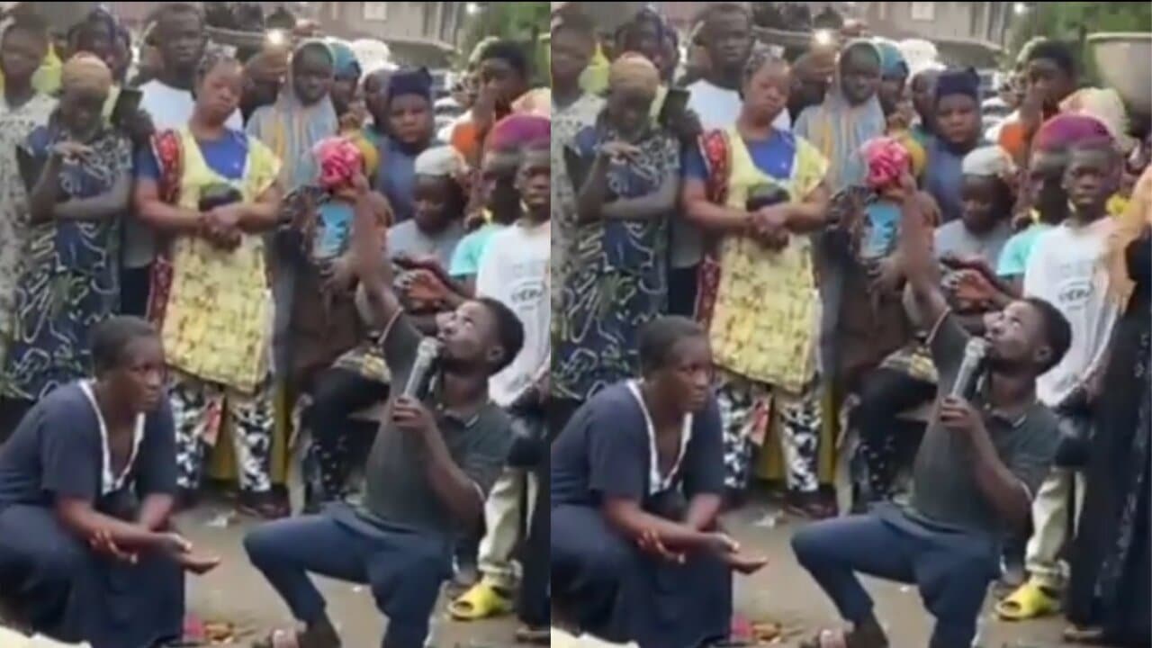 Kumasi: Street preacher commands fire from Heaven while preaching (Video)