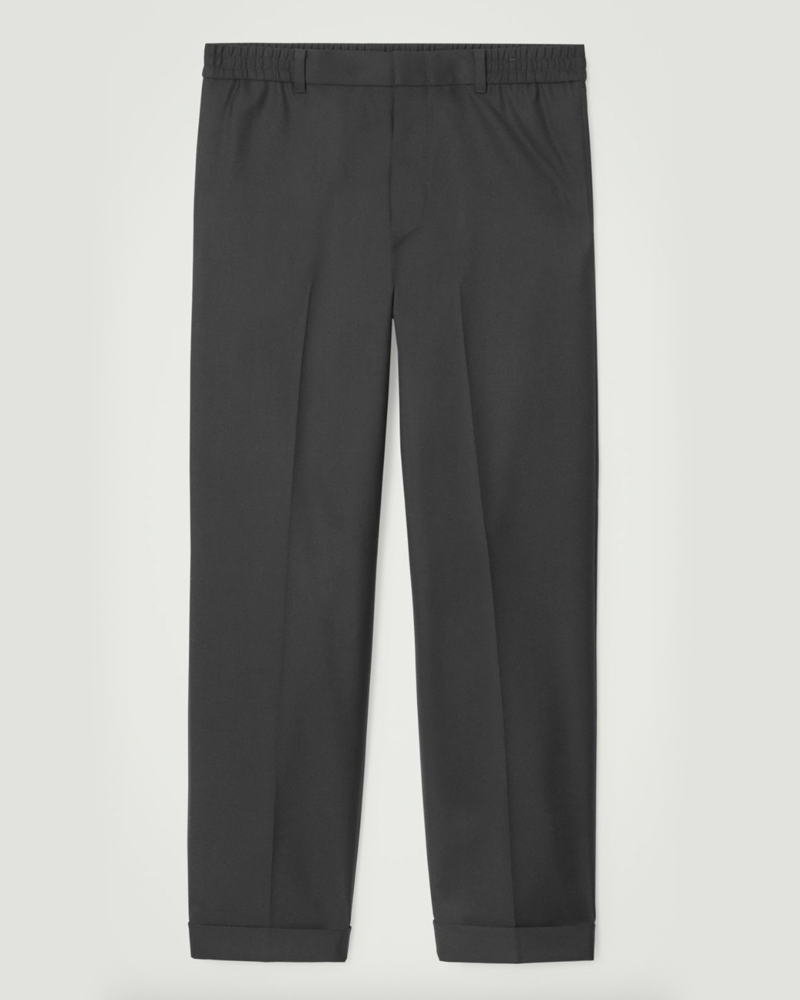 Turn-Up Wool Blend Pants