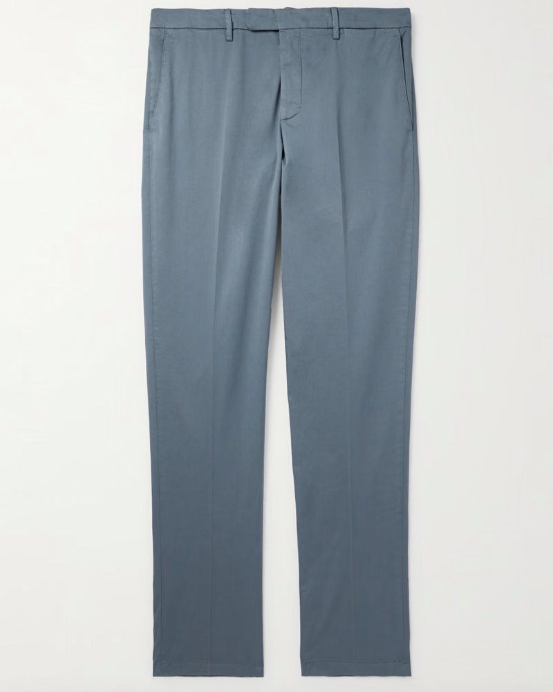 Straight-Leg Cotton-Blend Suit Trousers