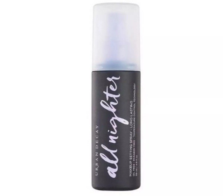 A bottle of Urban Decay's All Nighter Setting Spray