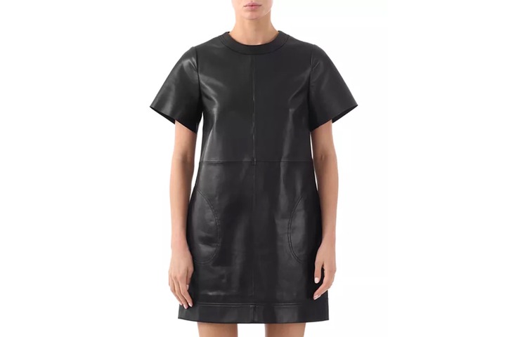 Jason Wu Collection Leather Short Sleeve Shift Dress