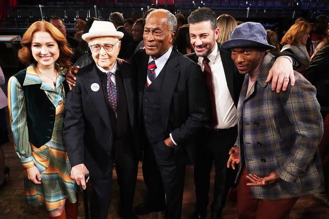 <p>Eric McCandless via Getty</p> Ellie Kemper, Norman Lear, John Amos, Jimmy Kimmel and Jay Pharoah