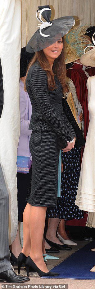 At the Order of the Garter in 2008, Kate, then Prince William's girlfriend, opted for a polka dot skirt suit