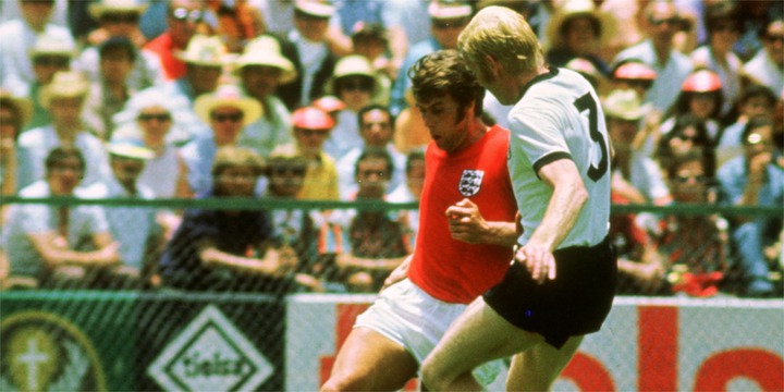 Karl-Heinz Schnellinger in action for West Germany against England