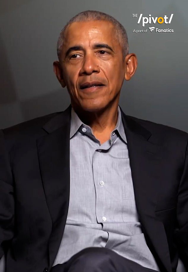 Barack Obama, appearing on The Pivot podcast on Tuesday (pictured), says he warned Malia that people would still know who she was even if she dropped her last name, but claims both she and her younger sister Sasha 'go out of their way to not try to leverage' their familial status