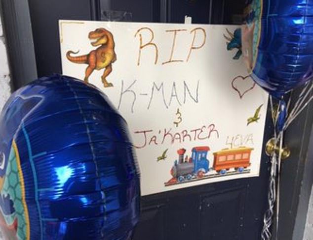 Williams was said to have suffered from a long history of mental illness. Pictured is a tribute left for the boys after they were murdered in October 2017