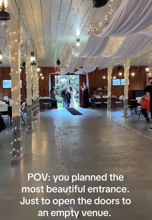 The couple made their big entrance onto an empty room