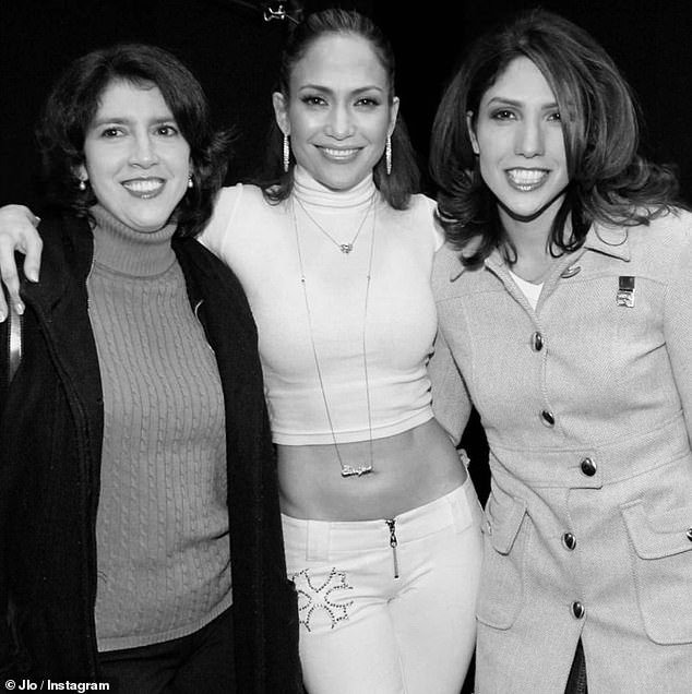 Sister act: Jennifer has two look-alike sisters but she hardly ever shares photos with them. She is seen with younger sister Lynda and older sister Leslie Lopez. From left, Leslie, Jennifer and Lynda