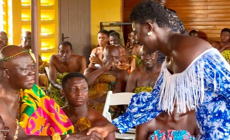 Otumfuo Hosts Afua Asantewaa At Manhyia