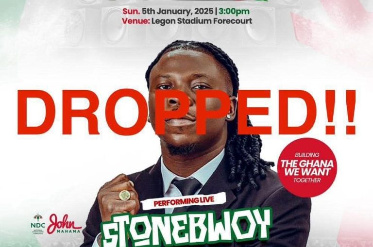 Stonebwoy dropped from NDC Victory Concert after grassroots backlash
