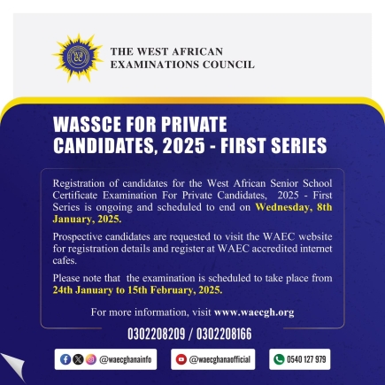 WAEC begins registration for WASSCE resit examination