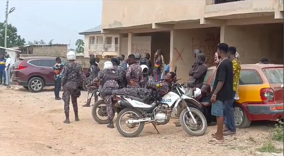 Kasoa Opeikuma Residents Clash with Police, Landguards Over Forced Eviction 