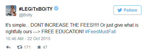 dont increase fees boity